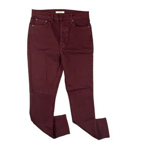 GRLFRND NWT Size 27 Karolina High Rise Skinny Jeans Damson Burgundy/ Red